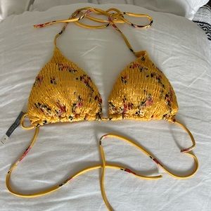 Bond-Eye Yellow Floral Bikini Top